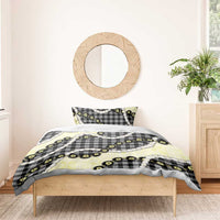 Black Palaka Hawaii Bedding Set Kukui Nut Pikake Lei Hawaiian Tapa Pattern - Polynesian Pride