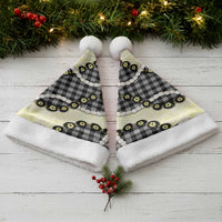 Black Palaka Hawaii Christmas Santa Hat Kukui Nut Pikake Lei Hawaiian Tapa Pattern LT14 - Polynesian Pride