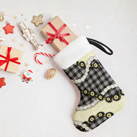 Black Palaka Hawaii Christmas Stocking Kukui Nut Pikake Lei Hawaiian Tapa Pattern - Polynesian Pride