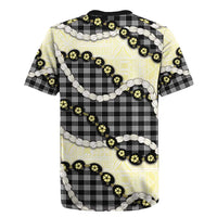 Black Palaka Hawaii Rugby Jersey Kukui Nut Pikake Lei Hawaiian Tapa Pattern - Polynesian Pride