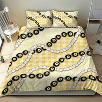 Yellow Palaka Hawaii Bedding Set Kukui Nut Pikake Lei Hawaiian Tapa Pattern - Polynesian Pride