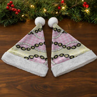Pink Palaka Hawaii Christmas Santa Hat Kukui Nut Pikake Lei Hawaiian Tapa Pattern LT14 - Polynesian Pride