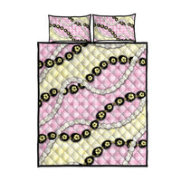Pink Palaka Hawaii Quilt Bed Set Kukui Nut Pikake Lei Hawaiian Tapa Pattern - Polynesian Pride