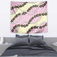 Pink Palaka Hawaii Tapestry Kukui Nut Pikake Lei Hawaiian Tapa Pattern - Polynesian Pride