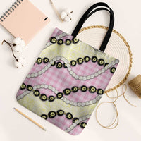 Pink Palaka Hawaii Tote Bag Kukui Nut Pikake Lei Hawaiian Tapa Pattern - Polynesian Pride