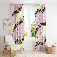 Pink Palaka Hawaii Window Curtain Kukui Nut Pikake Lei Hawaiian Tapa Pattern - Polynesian Pride