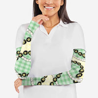 Green Palaka Hawaii Arm Sleeves Kukui Nut Pikake Lei Hawaiian Tapa Pattern - Polynesian Pride