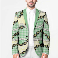 Green Palaka Hawaii Blazer Kukui Nut Pikake Lei Hawaiian Tapa Pattern - Polynesian Pride