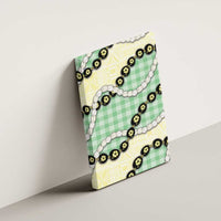 Green Palaka Hawaii Canvas Wall Art Kukui Nut Pikake Lei Hawaiian Tapa Pattern - Polynesian Pride