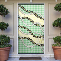 Green Palaka Hawaii Door Cover Kukui Nut Pikake Lei Hawaiian Tapa Pattern LT14 Green - Polynesian Pride