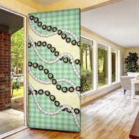 Green Palaka Hawaii Door Cover Kukui Nut Pikake Lei Hawaiian Tapa Pattern LT14 - Polynesian Pride