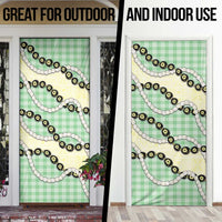 Green Palaka Hawaii Door Cover Kukui Nut Pikake Lei Hawaiian Tapa Pattern LT14 - Polynesian Pride
