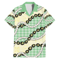 Green Palaka Hawaii Family Matching Mermaid Dress and Hawaiian Shirt Kukui Nut Pikake Lei Hawaiian Tapa Pattern - Polynesian Pride