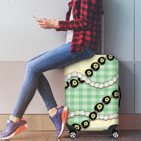 Green Palaka Hawaii Luggage Cover Kukui Nut Pikake Lei Hawaiian Tapa Pattern - Polynesian Pride