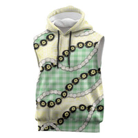 Green Palaka Hawaii Sleeveless Hoodie Kukui Nut Pikake Lei Hawaiian Tapa Pattern LT14 Green - Polynesian Pride