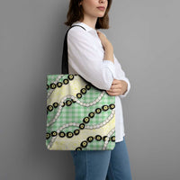 Green Palaka Hawaii Tote Bag Kukui Nut Pikake Lei Hawaiian Tapa Pattern - Polynesian Pride