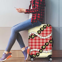 Red Palaka Hawaii Luggage Cover Kukui Nut Pikake Lei Hawaiian Tapa Pattern - Polynesian Pride