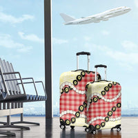 Red Palaka Hawaii Luggage Cover Kukui Nut Pikake Lei Hawaiian Tapa Pattern - Polynesian Pride