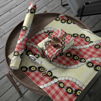 Red Palaka Hawaii Wrapping Paper Kukui Nut Pikake Lei Hawaiian Tapa Pattern LT14 - Polynesian Pride