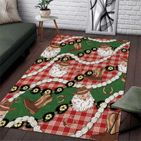 Cowboy Hawaii Mele Kalikimaka Area Rug Paniolo Kukui Nut Pikake Lei Red Version - Polynesian Pride