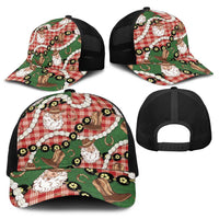 Cowboy Hawaii Mele Kalikimaka Baseball Net Cap Paniolo Kukui Nut Pikake Lei Red Version - Polynesian Pride