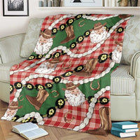 Cowboy Hawaii Mele Kalikimaka Blanket Paniolo Kukui Nut Pikake Lei Red Version - Polynesian Pride