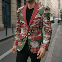 Cowboy Hawaii Mele Kalikimaka Blazer Paniolo Kukui Nut Pikake Lei Red Version - Polynesian Pride