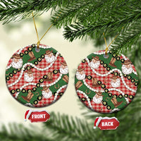 Cowboy Hawaii Mele Kalikimaka Ceramic Ornament Paniolo Kukui Nut Pikake Lei Red Version - Polynesian Pride