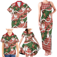 Cowboy Hawaii Mele Kalikimaka Family Matching Tank Maxi Dress and Hawaiian Shirt Paniolo Kukui Nut Pikake Lei Red Version - Polynesian Pride