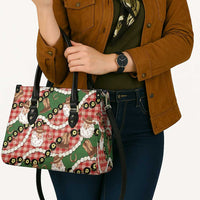 Cowboy Hawaii Mele Kalikimaka Leather Bag Paniolo Kukui Nut Pikake Lei Red Version - Polynesian Pride