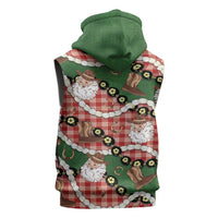 Cowboy Hawaii Mele Kalikimaka Sleeveless Hoodie Paniolo Kukui Nut Pikake Lei Red Version LT14 - Polynesian Pride