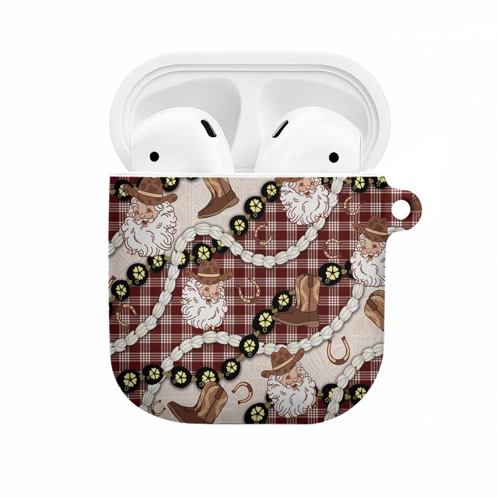 Cowboy Hawaii Mele Kalikimaka AirPods Case Paniolo Kukui Nut Pikake Lei Burgundy Version LT14 Burgundy - Polynesian Pride