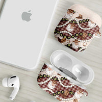Cowboy Hawaii Mele Kalikimaka AirPods Case Paniolo Kukui Nut Pikake Lei Burgundy Version LT14 - Polynesian Pride