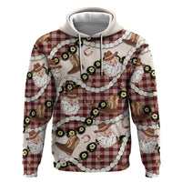 Cowboy Hawaii Mele Kalikimaka Hoodie Paniolo Kukui Nut Pikake Lei Burgundy Version - Polynesian Pride