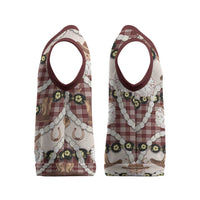 Cowboy Hawaii Mele Kalikimaka Christmas Knitted V-Neck Vest Paniolo Kukui Nut Pikake Lei Burgundy Version LT14 - Polynesian Pride