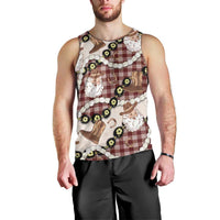 Cowboy Hawaii Mele Kalikimaka Men Tank Top Paniolo Kukui Nut Pikake Lei Burgundy Version LT14 - Polynesian Pride