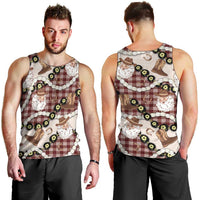 Cowboy Hawaii Mele Kalikimaka Men Tank Top Paniolo Kukui Nut Pikake Lei Burgundy Version LT14 - Polynesian Pride