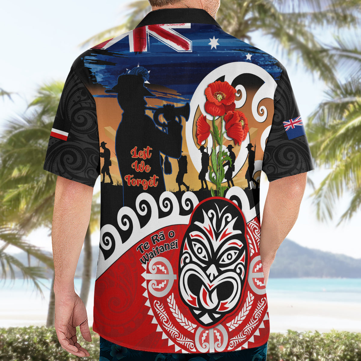 New Zealand Waitangi And ANZAC Day Hawaiian Shirt Aotearoa Maori Tiki With Last Post LT14 - Polynesian Pride