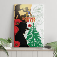 Norfolk Island ANZAC Day Canvas Wall Art Pine Tree With Poppies Lest We Forget LT14 - Polynesian Pride