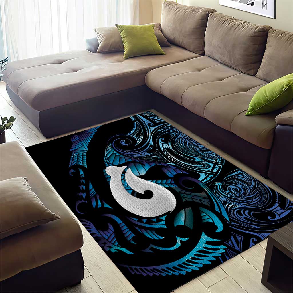 Hei Matau New Zealand Matariki Area Rug NZ Fish Hook Maori Art