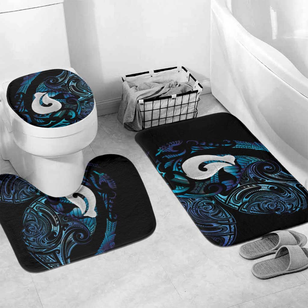 Hei Matau New Zealand Matariki Bathroom Set NZ Fish Hook Maori Art LT14 Mat Set Only (3 pcs) One Size Purple - Polynesian Pride