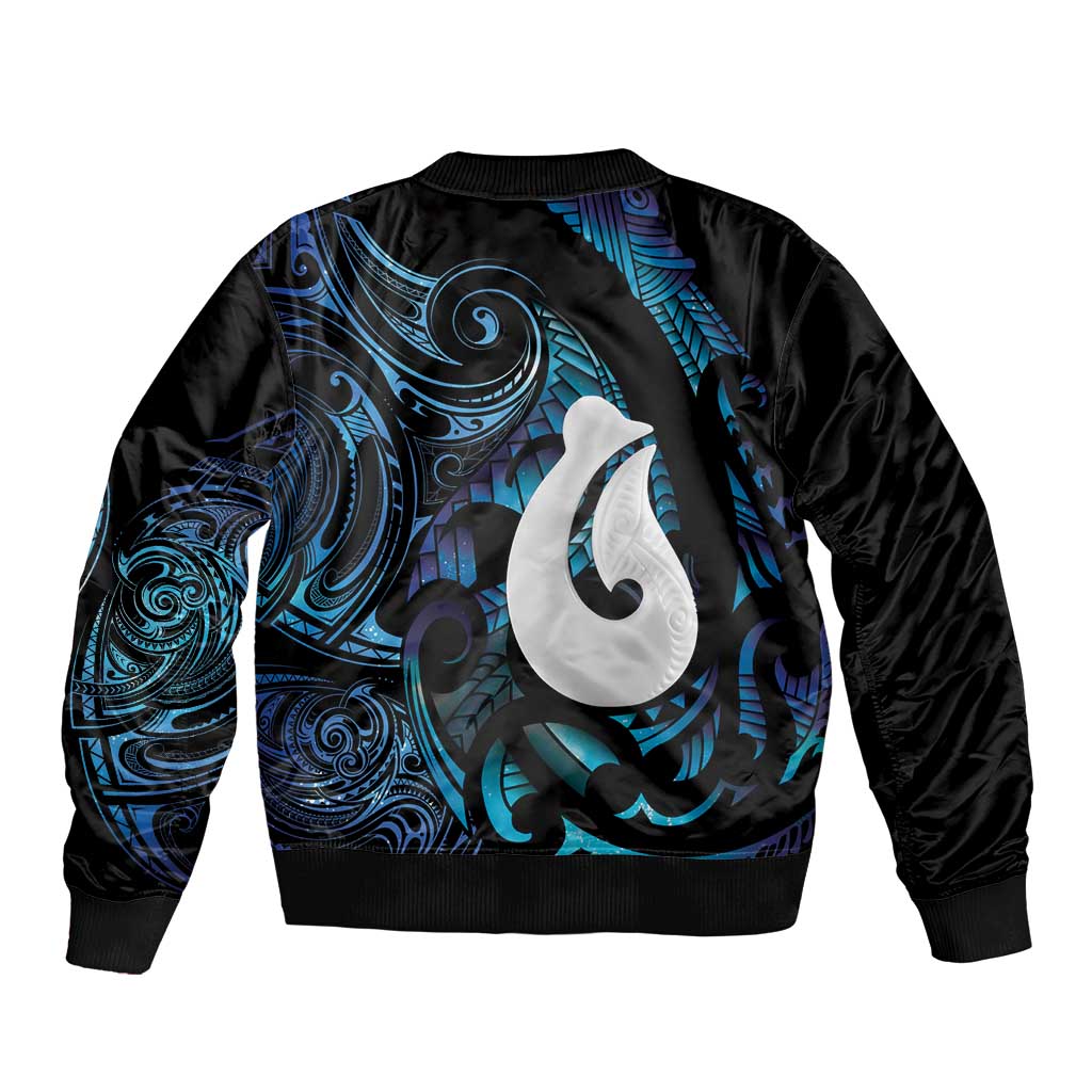 Hei Matau New Zealand Matariki Bomber Jacket NZ Fish Hook Maori Art LT14 - Polynesian Pride