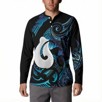 Hei Matau New Zealand Matariki Button Sweatshirt NZ Fish Hook Maori Art