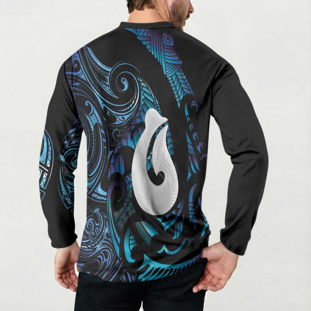Hei Matau New Zealand Matariki Button Sweatshirt NZ Fish Hook Maori Art