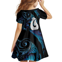 Hei Matau New Zealand Matariki Family Matching Long Sleeve Bodycon Dress and Hawaiian Shirt NZ Fish Hook Maori Art