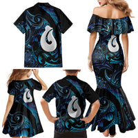 Hei Matau New Zealand Matariki Family Matching Mermaid Dress and Hawaiian Shirt NZ Fish Hook Maori Art