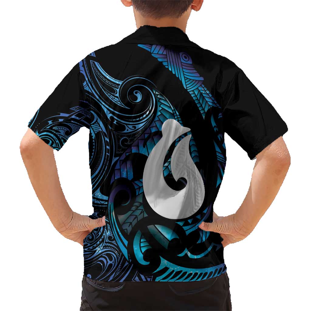 Hei Matau New Zealand Matariki Family Matching Off Shoulder Maxi Dress and Hawaiian Shirt NZ Fish Hook Maori Art