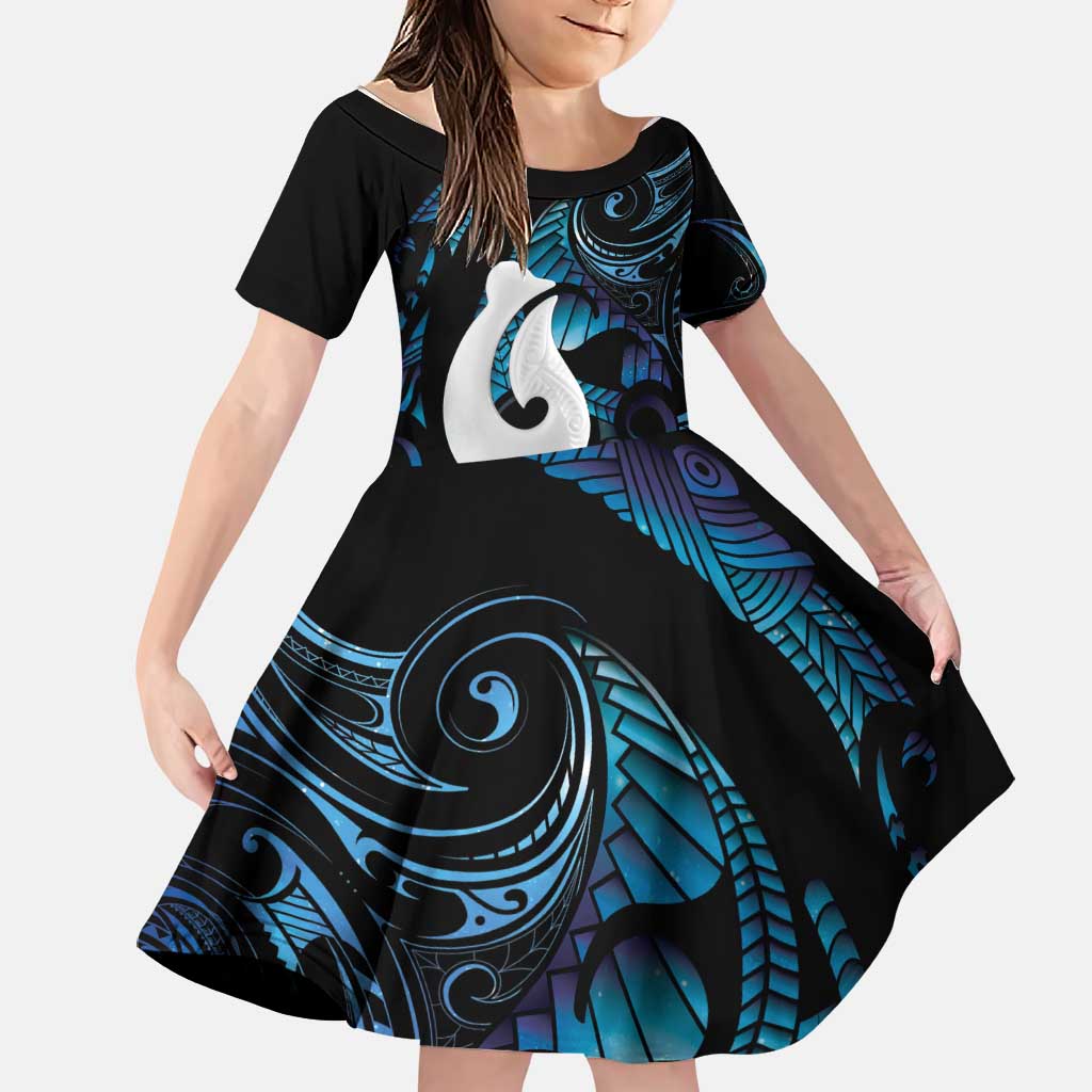 Hei Matau New Zealand Matariki Family Matching Puletasi and Hawaiian Shirt NZ Fish Hook Maori Art