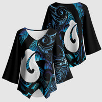 Hei Matau New Zealand Matariki Kimono Sleeve Blouse NZ Fish Hook Maori Art