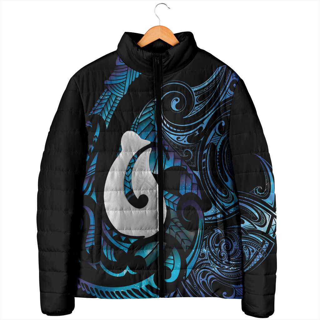 Hei Matau New Zealand Matariki Padded Jacket NZ Fish Hook Maori Art LT14 - Polynesian Pride